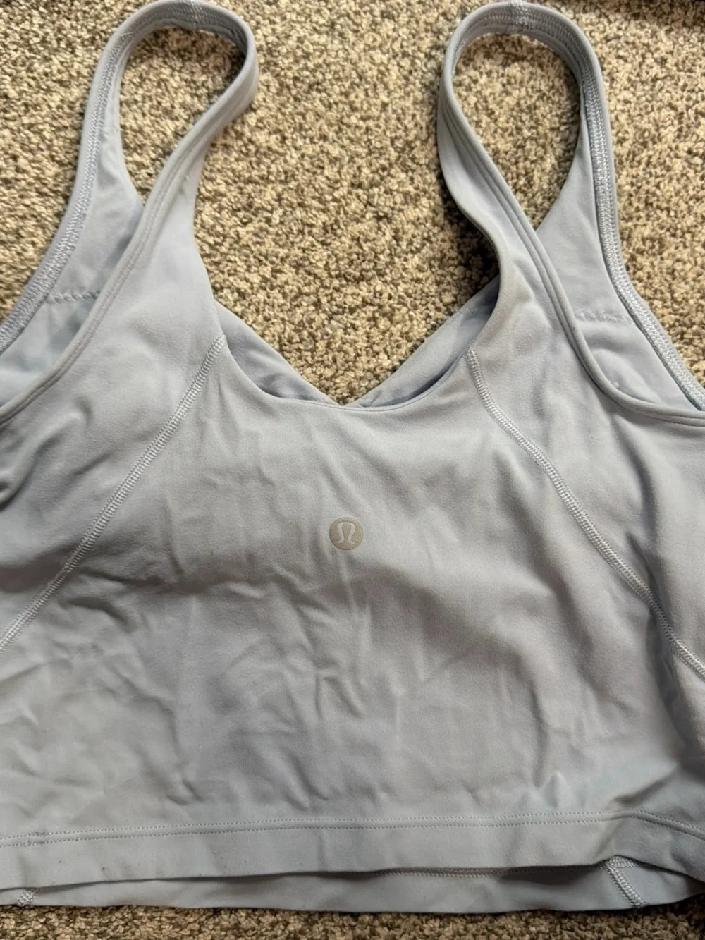 lululemon athletica Light Gray Cropped Tank Top (no padding)
